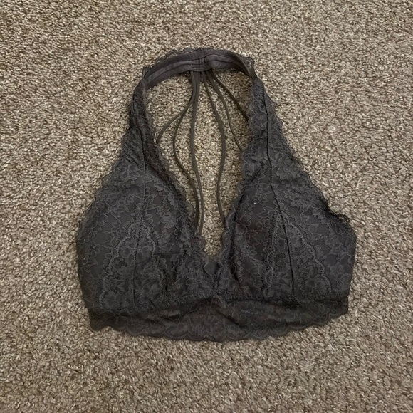 Gilly Hicks Gray Lace Halter Bralette - Picture 1 of 3